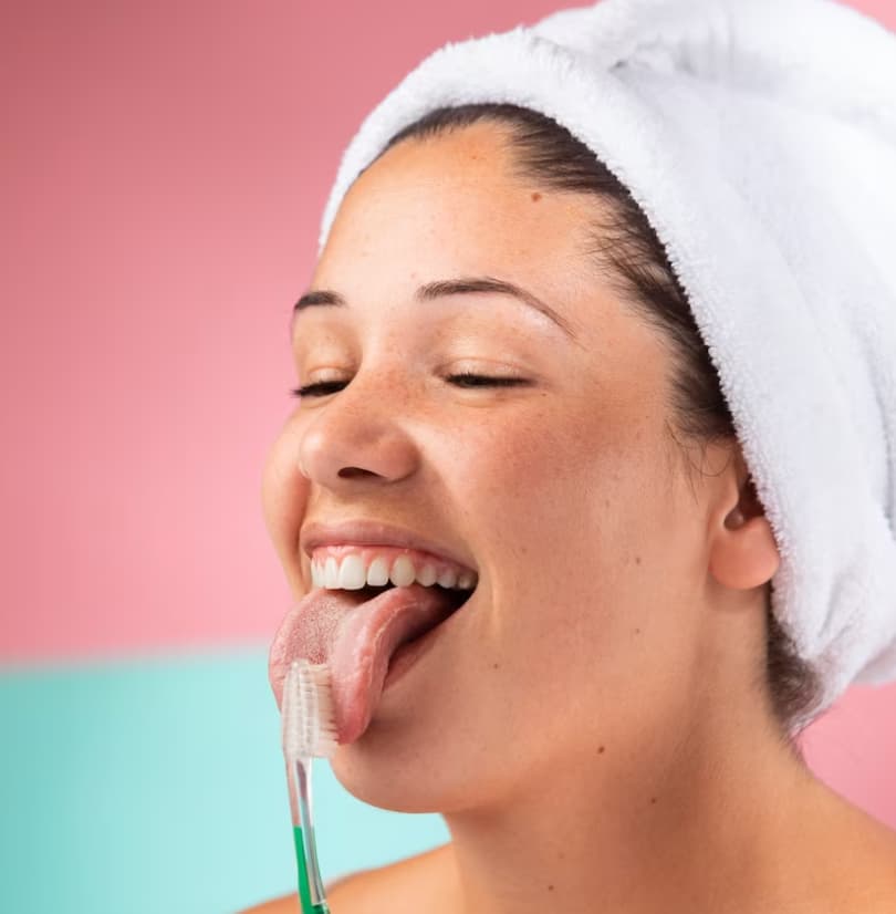 tongue brushing